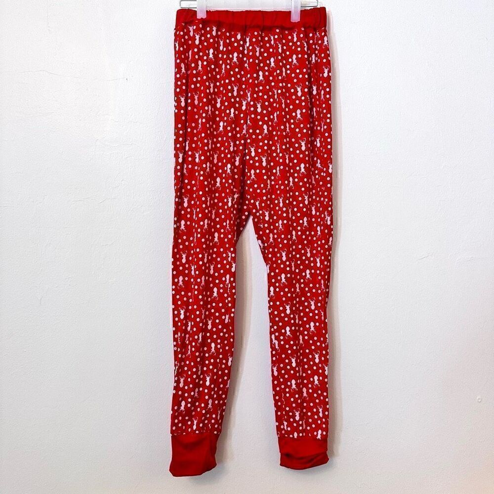 Etsy Christmas Pajama Pants Super Soft Reindeer Pattern Red Small